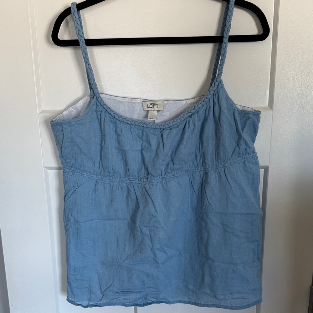 LOFT Outlet Sky Blue Braided Strap Camisole